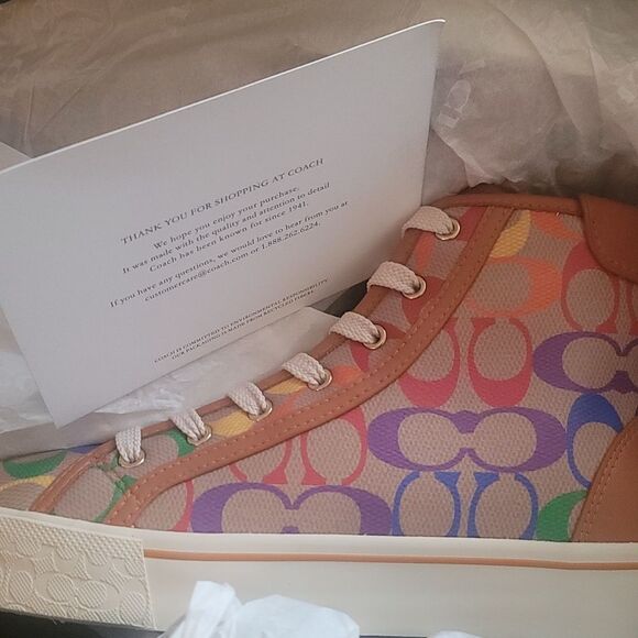 Citysole High Top Platform Sneaker In Rainbow Signature Canvas size 7.5 and 8 - Picture 8 of 8